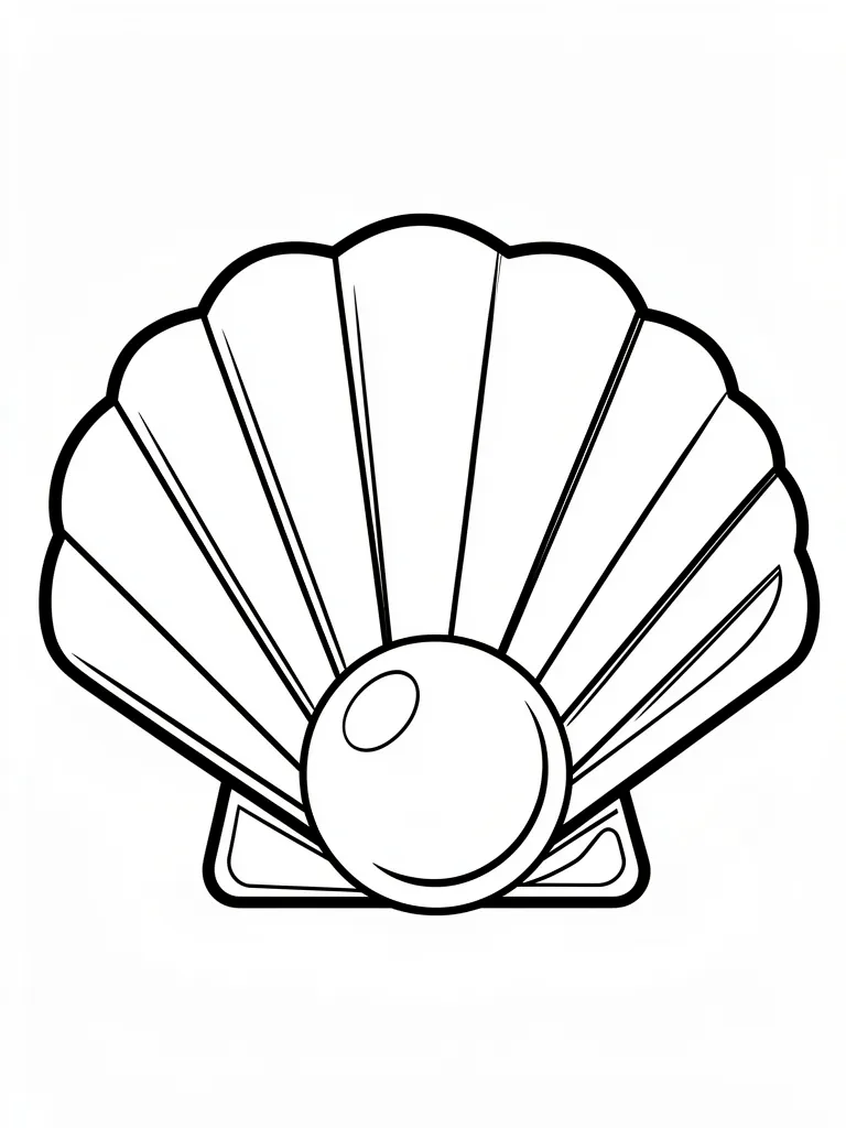 Coloriage Coquillage et perle – coloriage à imprimer gratuit