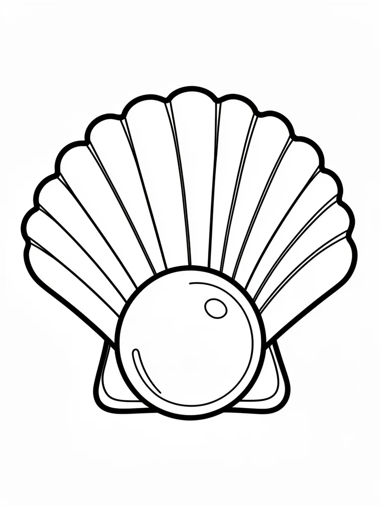 Coloriage Coquillage et perle détaillé – coloriage à imprimer gratuit