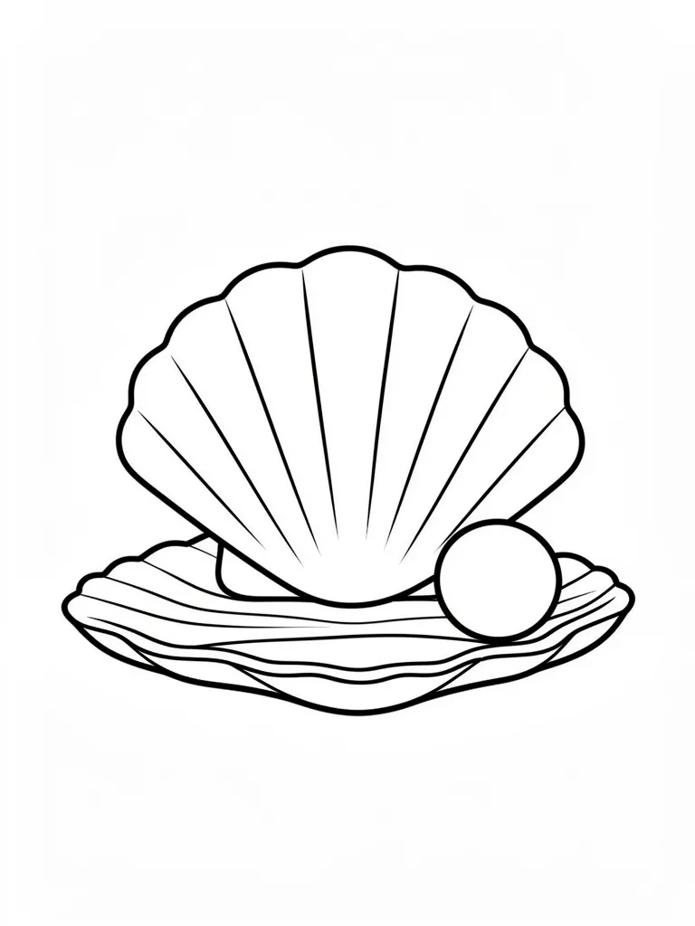 Coloriage Coquillage et perle facile – coloriage à imprimer gratuit