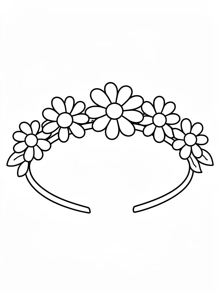 Coloriage Couronne de fleurs facile à imprimer
