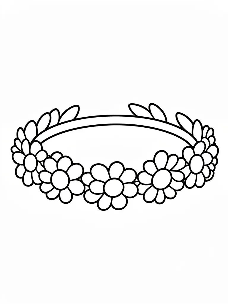 Coloriage Couronne de fleurs pour maternelle à imprimer