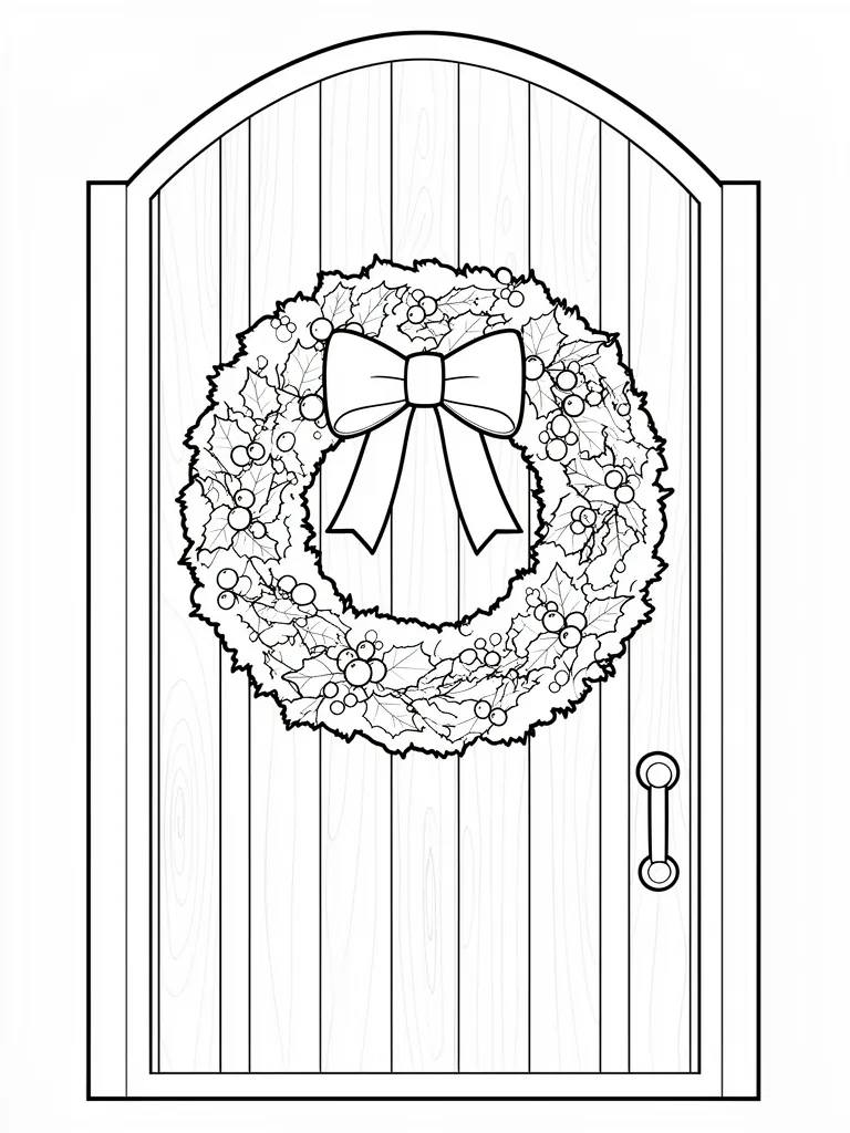 Coloriage Couronne sur une porte à imprimer