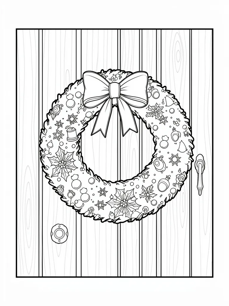 Coloriage Couronne sur une porte détaillé à imprimer