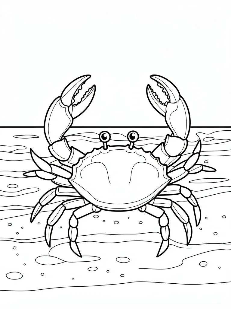 Coloriage Crabe sur la plage – coloriage à imprimer gratuit