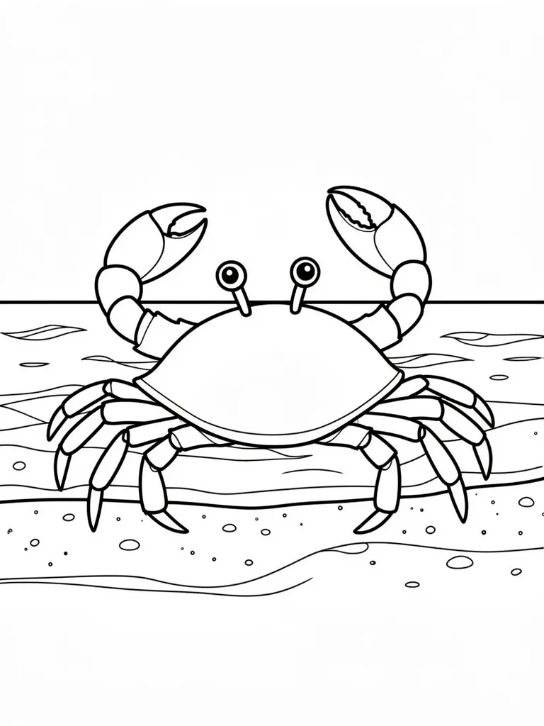 Coloriage Crabe sur la plage facile à imprimer