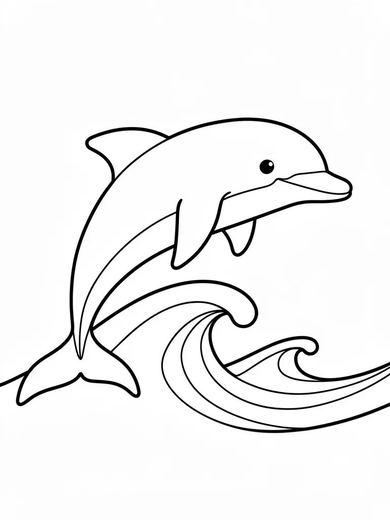 Coloriage Dauphin qui saute facile à imprimer