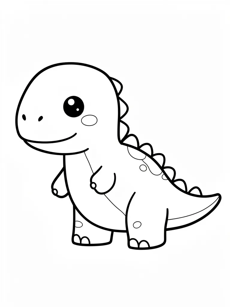 Coloriage Dinosaure dinosaure mignon kawaii à imprimer