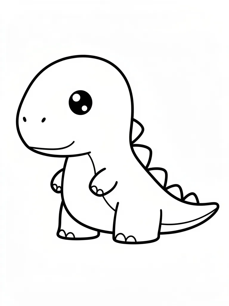 Coloriage Dinosaure dinosaure mignon kawaii kawaii – coloriage à imprimer gratuit