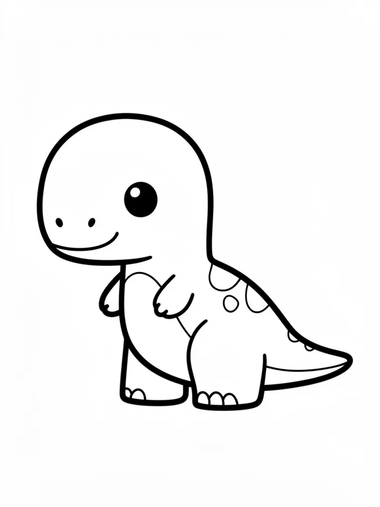 Coloriage Dinosaure dinosaure mignon kawaii pour maternelle – coloriage à imprimer gratuit