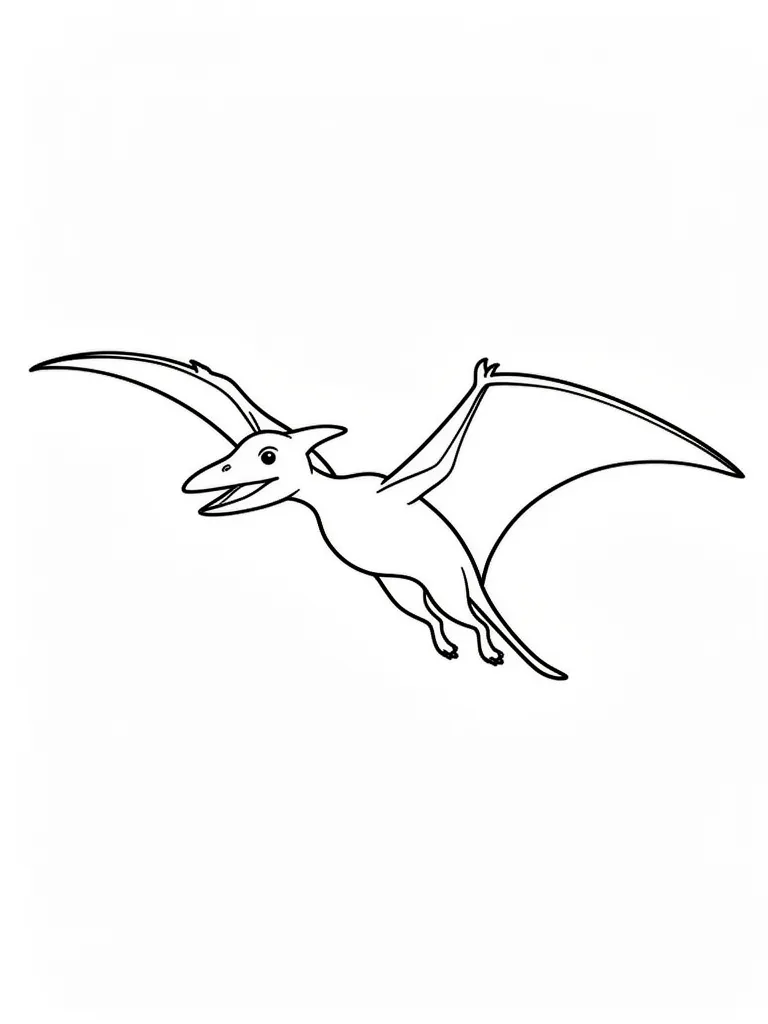 Coloriage Dinosaure ptérodactyle qui vole à imprimer