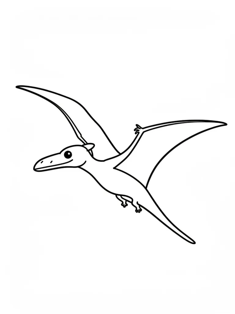 Coloriage Dinosaure ptérodactyle qui vole facile à imprimer