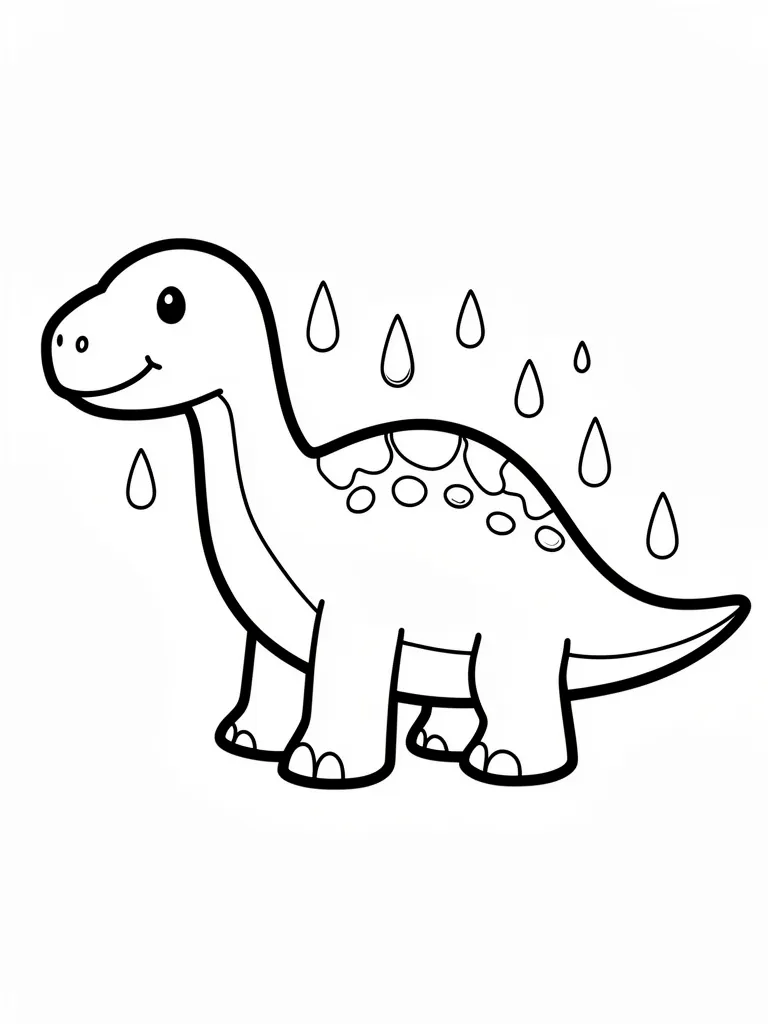 Coloriage Dinosaure sous la pluie pour maternelle – coloriage à imprimer gratuit