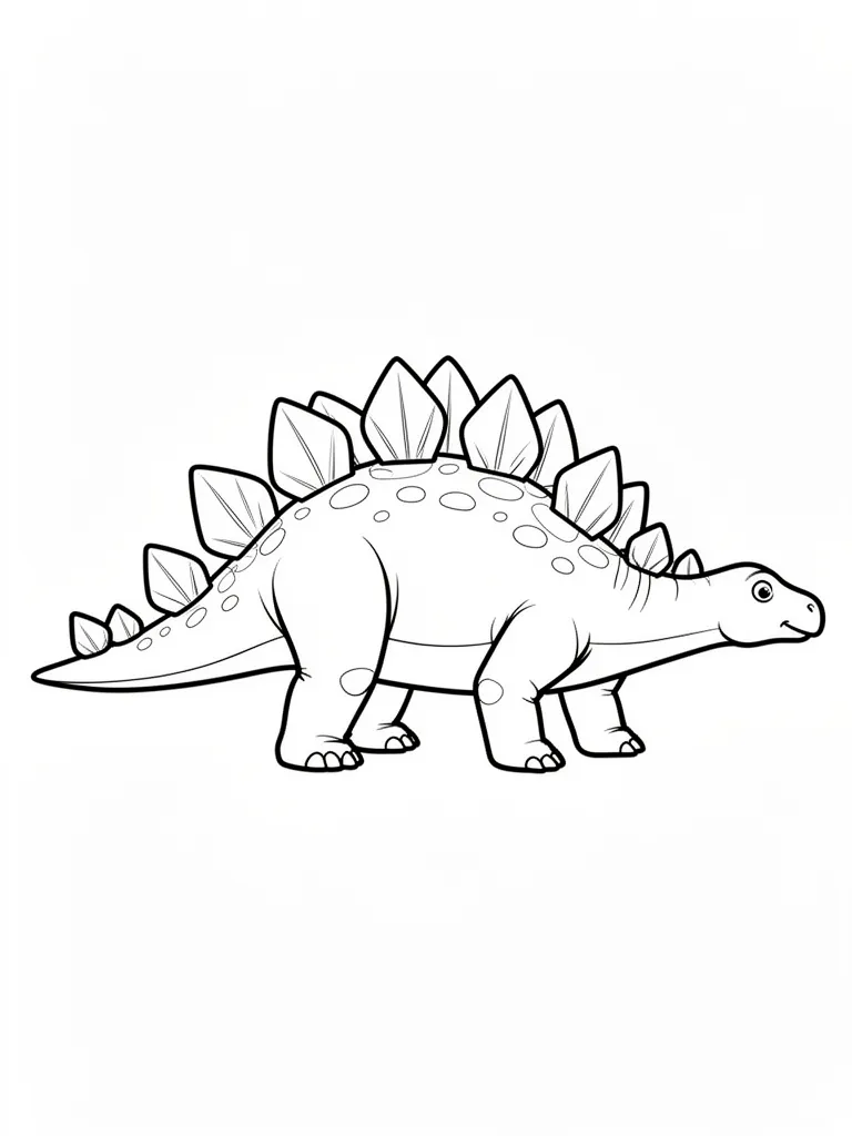 Coloriage Dinosaure stégosaure de profil détaillé à imprimer