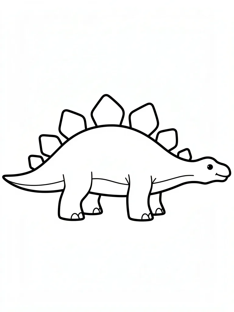 Coloriage Dinosaure stégosaure de profil facile à imprimer