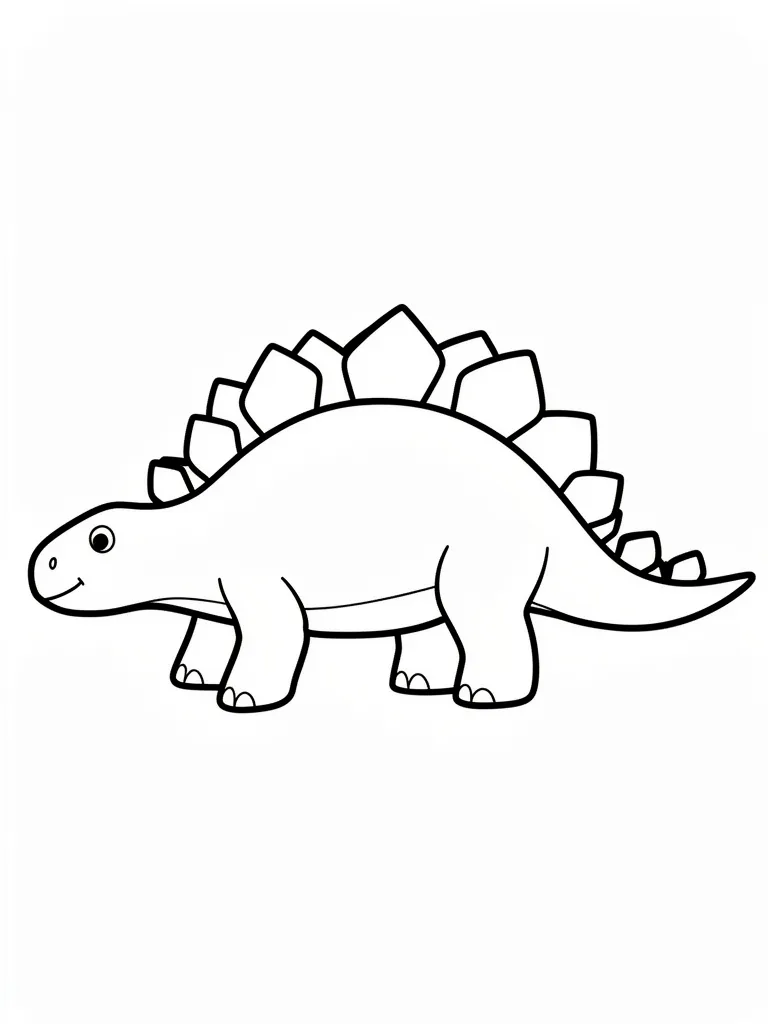 Coloriage Dinosaure stégosaure de profil pour maternelle à imprimer