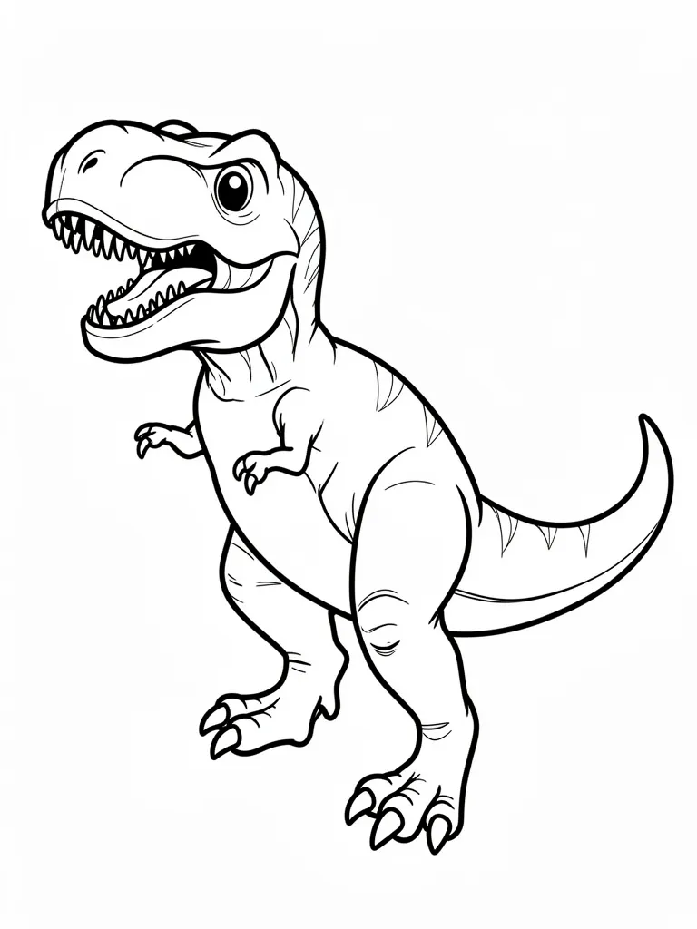 Coloriage Dinosaure T-Rex rugissant à imprimer