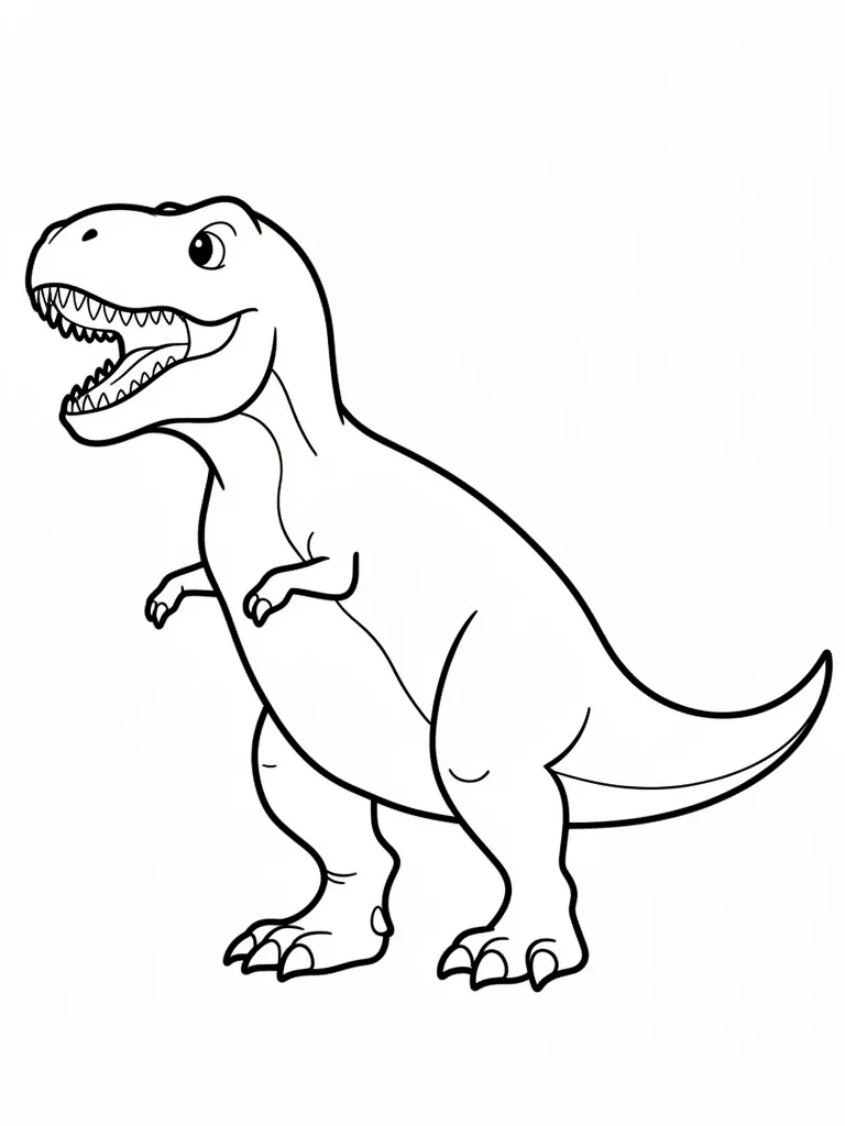 Coloriage Dinosaure T-Rex rugissant facile à imprimer