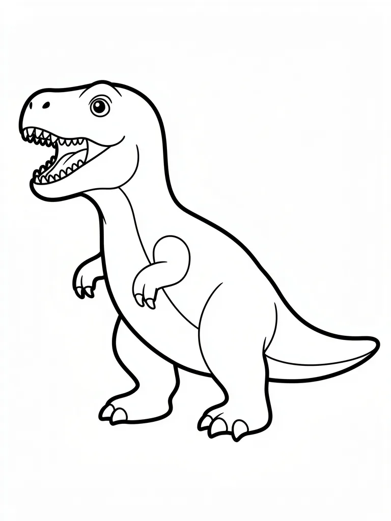 Coloriage Dinosaure T-Rex rugissant pour maternelle à imprimer