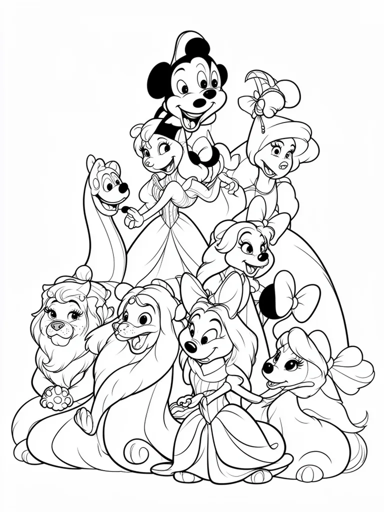 Coloriage disney détaillé à imprimer
