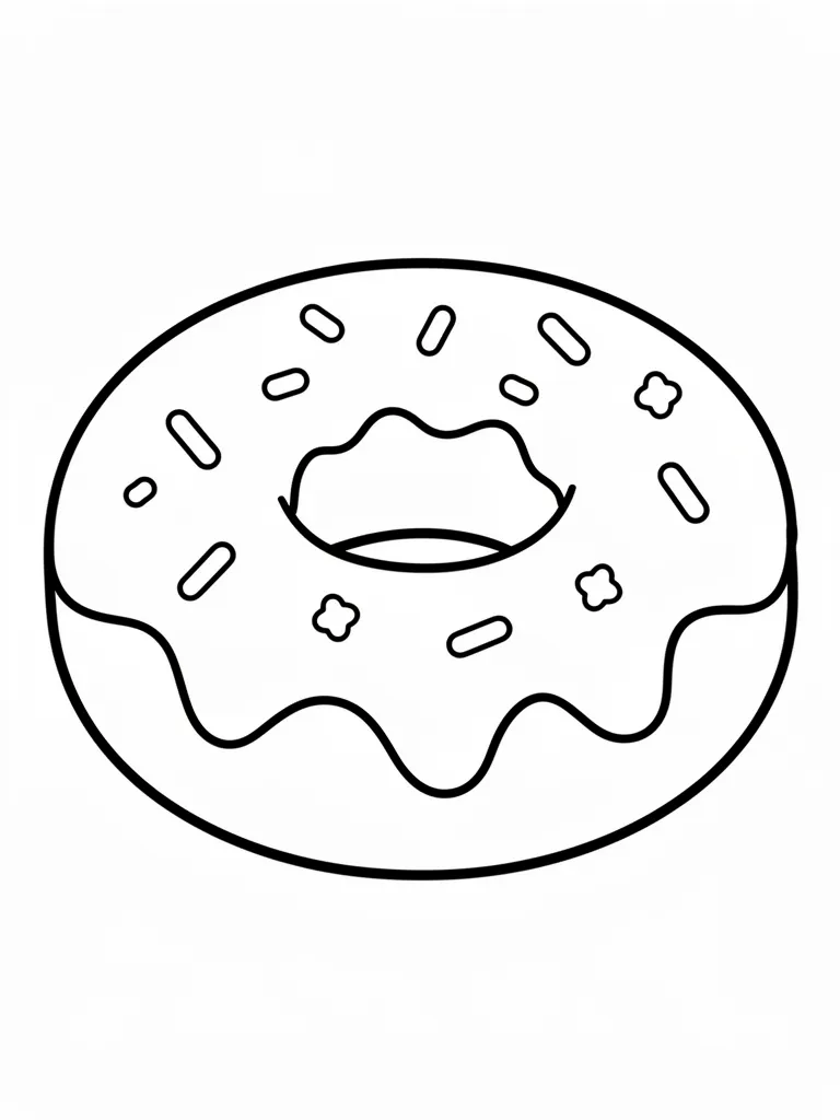 Coloriage Donut avec glaçage – coloriage à imprimer gratuit