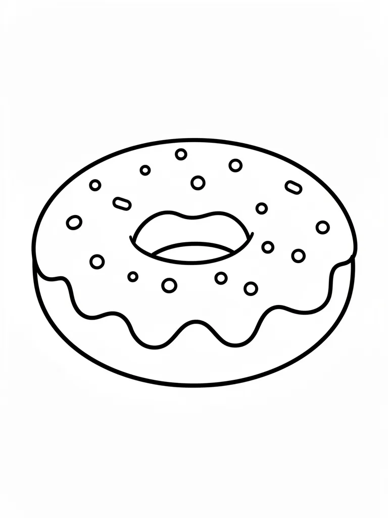 Coloriage Donut avec glaçage facile à imprimer