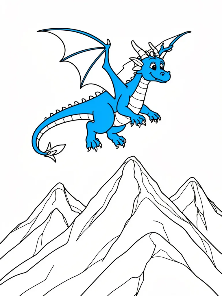 Coloriage dragon bleu – coloriage à imprimer gratuit