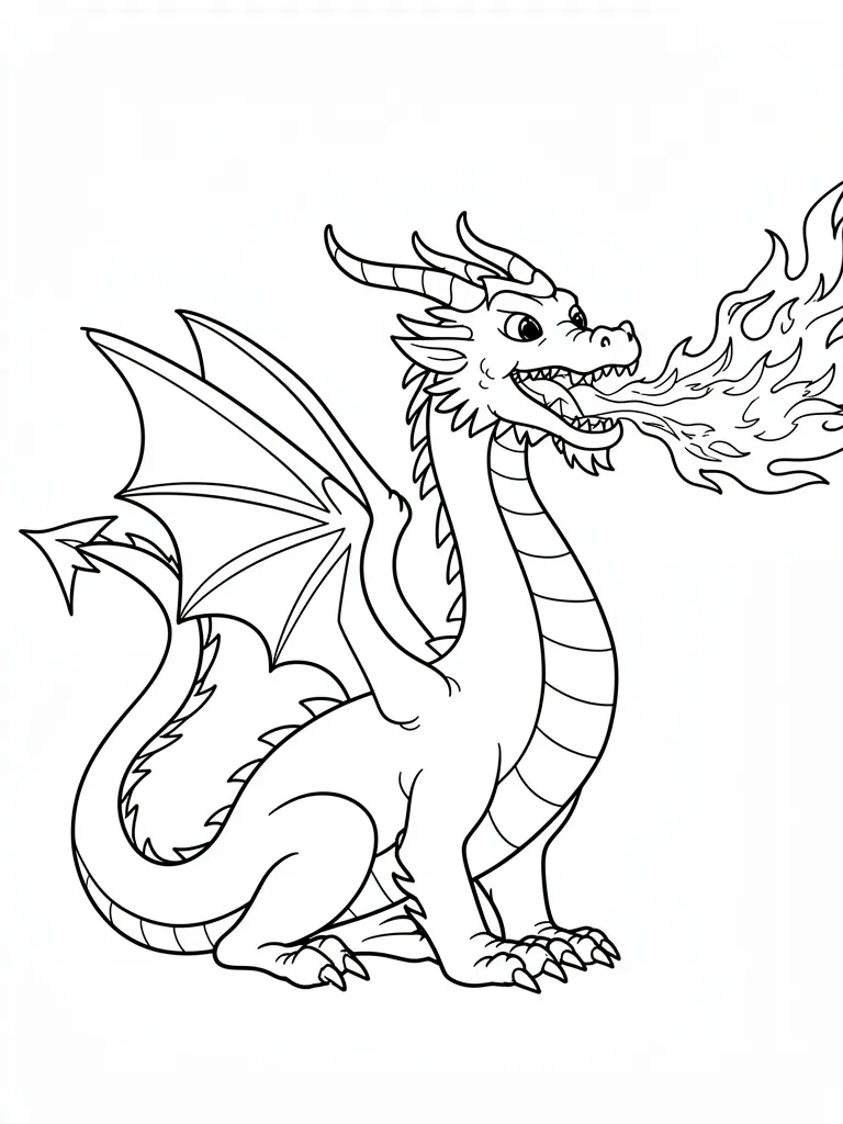 Coloriage dragon feu – coloriage à imprimer gratuit