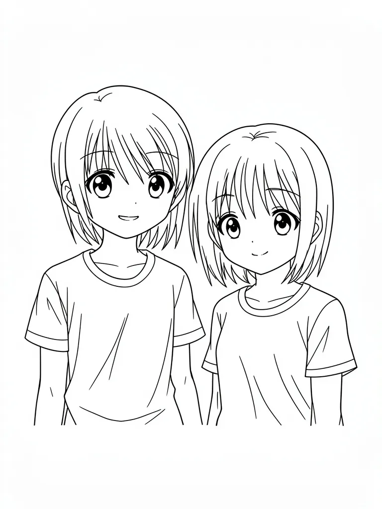 Coloriage Duo d’amis – coloriage à imprimer gratuit