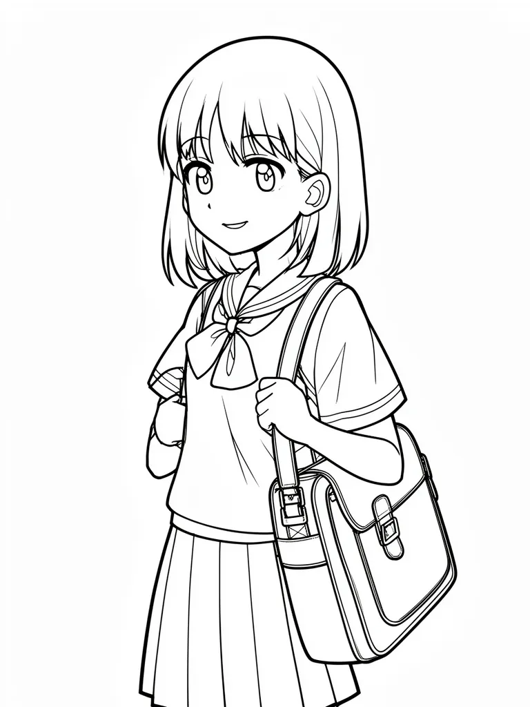 Coloriage École et cartable à imprimer