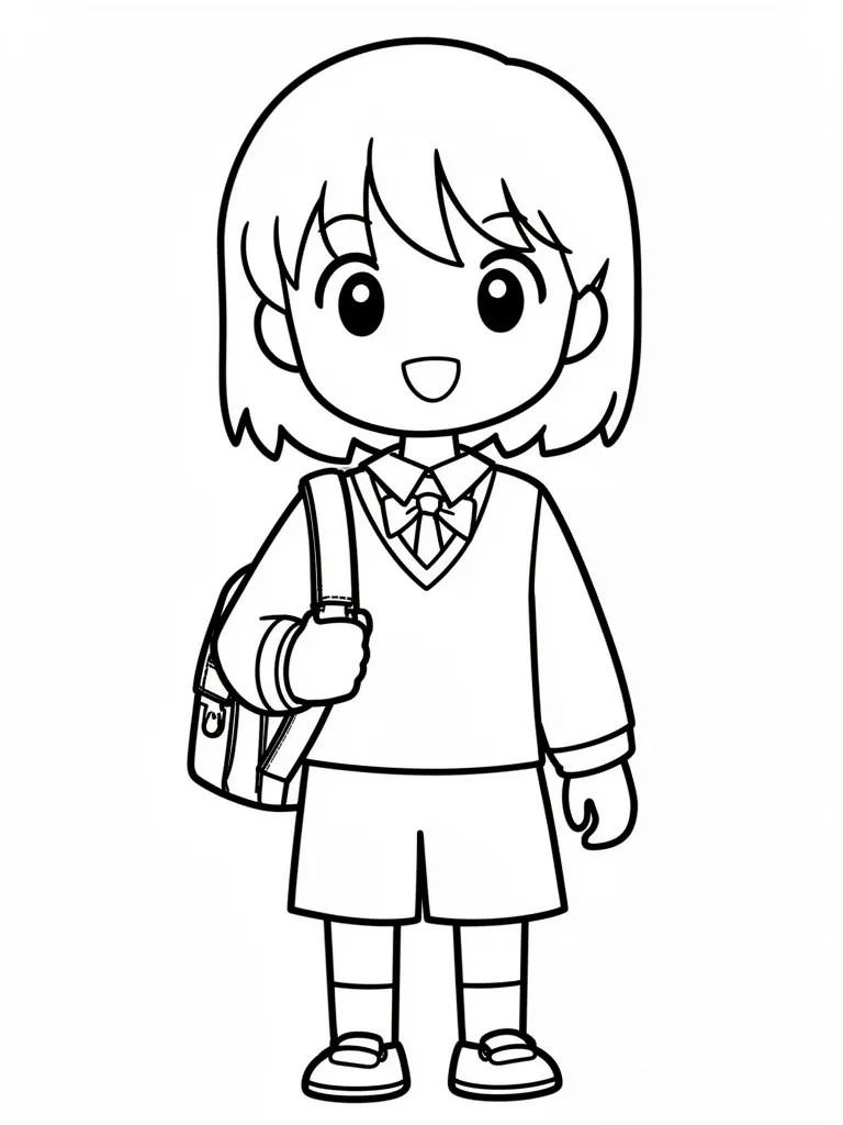 Coloriage École et cartable pour maternelle à imprimer