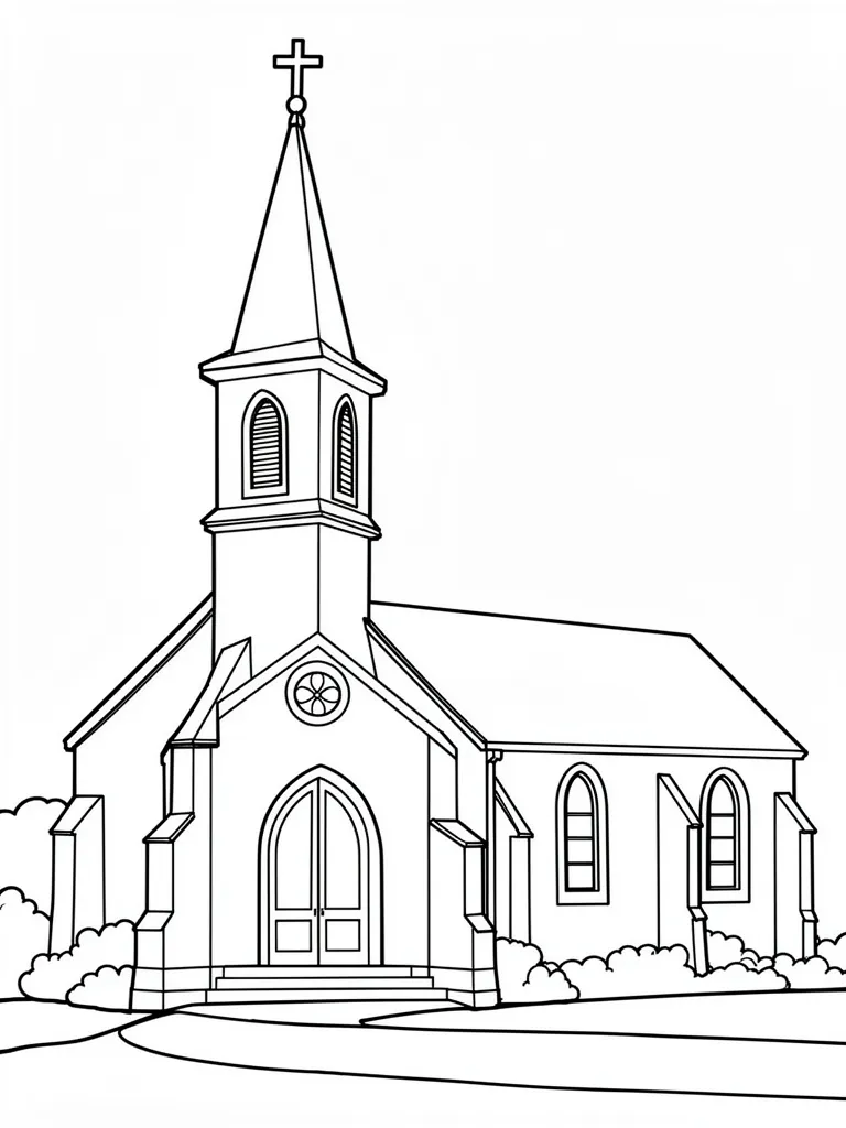 Coloriage eglise – coloriage à imprimer gratuit