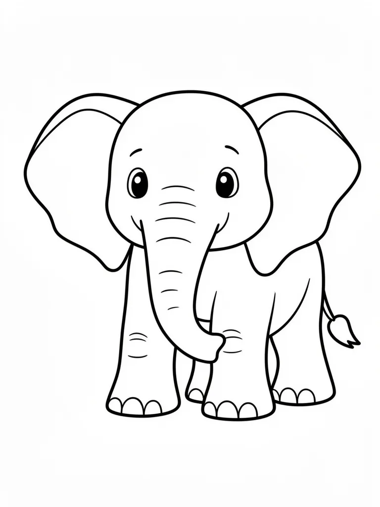 Coloriage Éléphant bébé à imprimer