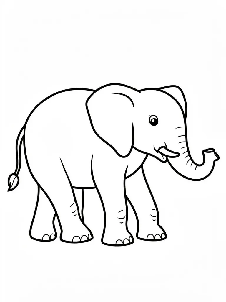 Coloriage Éléphant dans la nature à imprimer