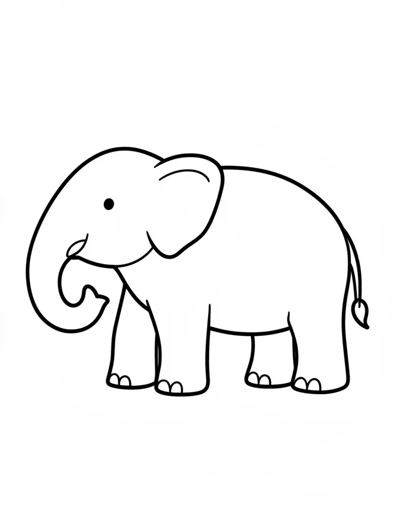 Coloriage Éléphant facile à colorier à imprimer