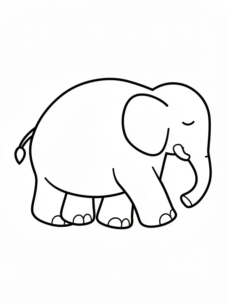 Coloriage Éléphant qui dort à imprimer