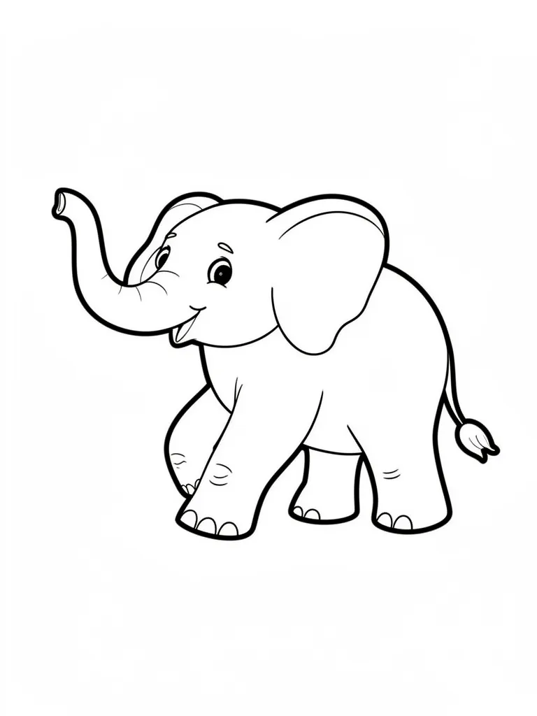 Coloriage Éléphant qui joue à imprimer