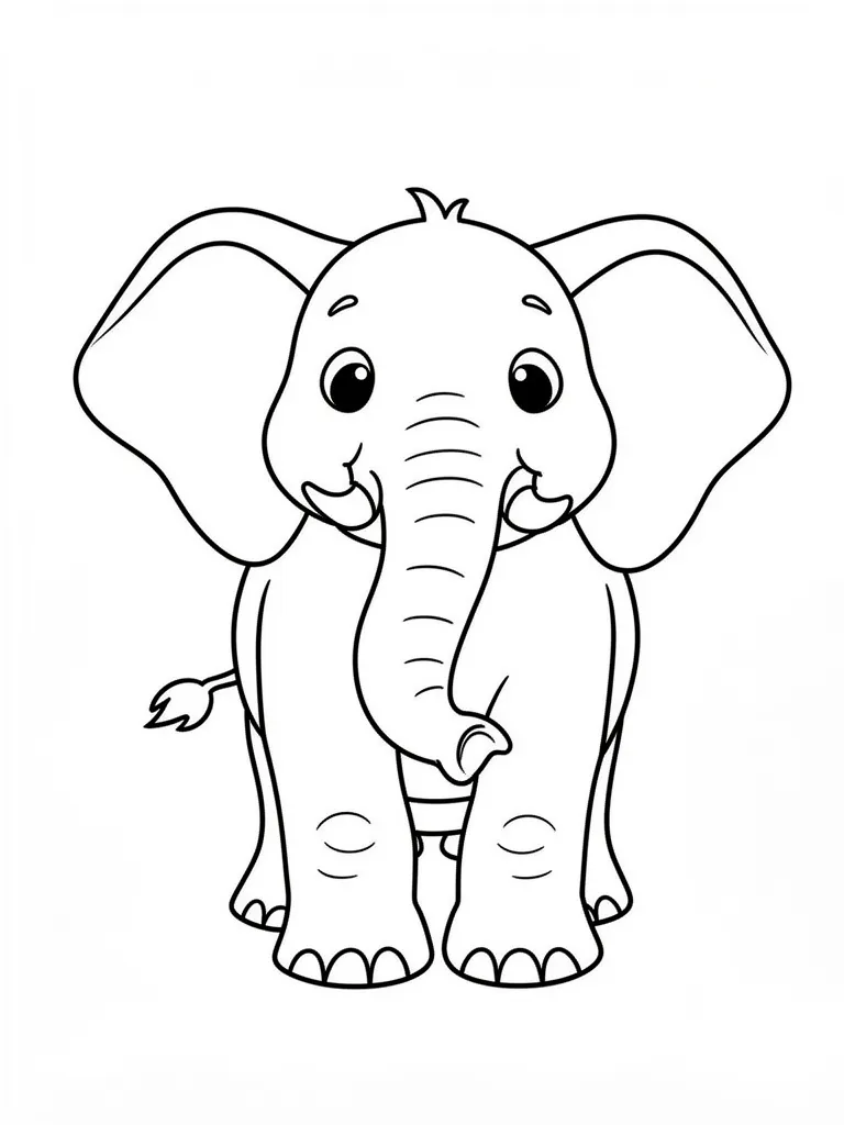 Coloriage Éléphant rigolo à imprimer