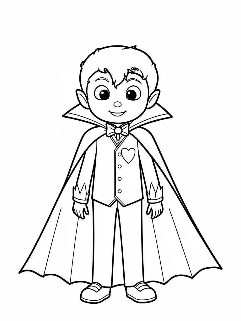Coloriage Enfant déguisé en vampire à imprimer