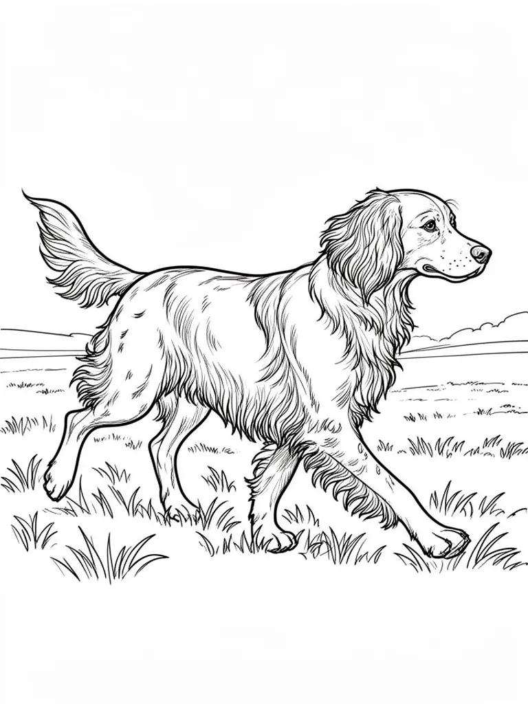 Coloriage epagneul breton à imprimer