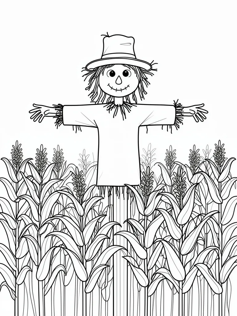 Coloriage epouvantail – coloriage à imprimer gratuit