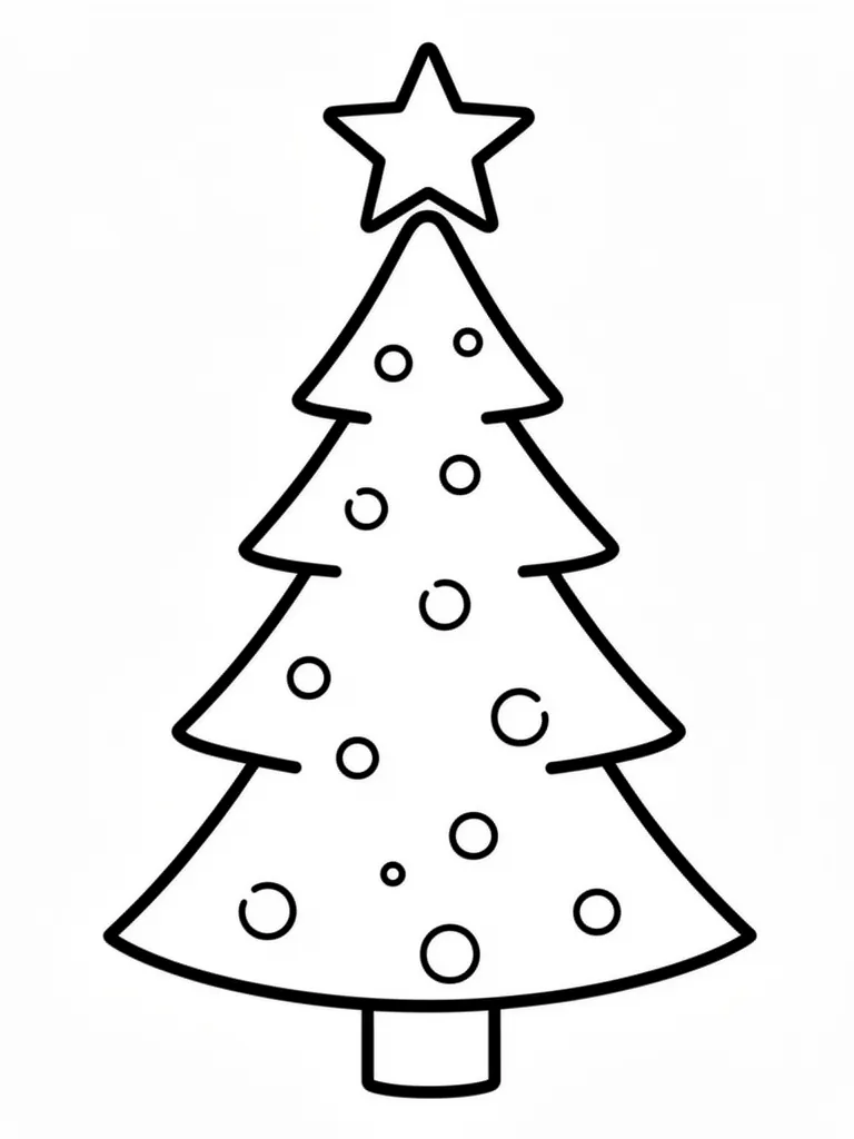 Coloriage Étoile au sommet du sapin à imprimer