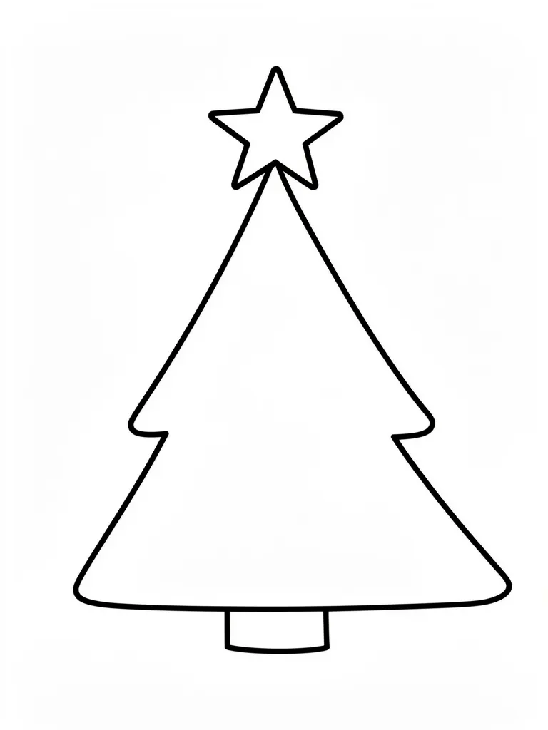 Coloriage Étoile au sommet du sapin facile – coloriage à imprimer gratuit