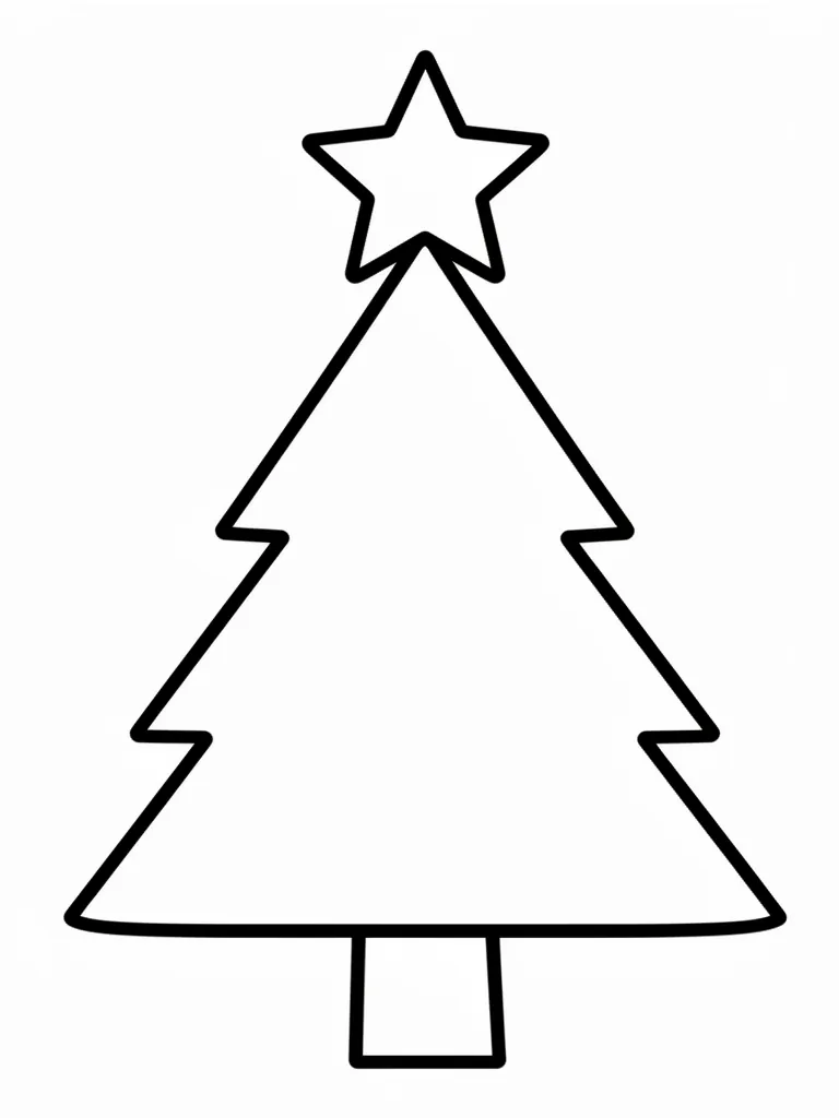 Coloriage Étoile au sommet du sapin pour maternelle – coloriage à imprimer gratuit