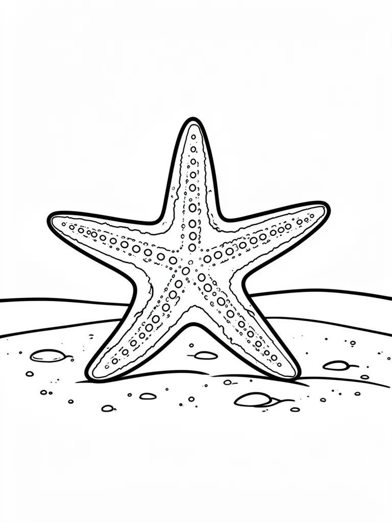 Coloriage Étoile de mer détaillé à imprimer