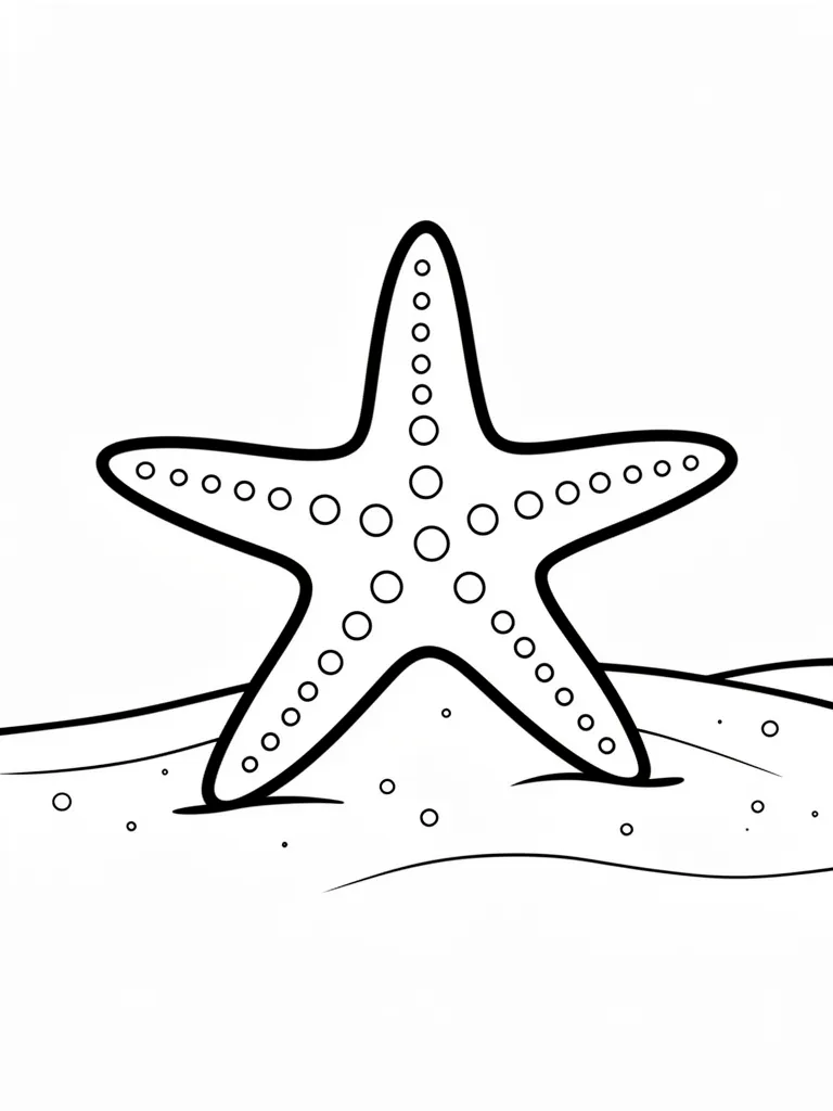 Coloriage Étoile de mer pour maternelle à imprimer
