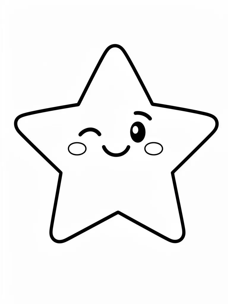 Coloriage Étoile qui fait un clin d’œil – coloriage à imprimer gratuit
