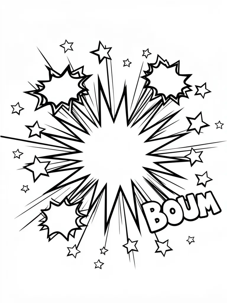 Coloriage explosion – coloriage à imprimer gratuit
