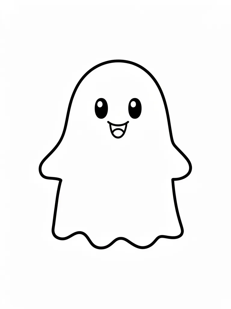 Coloriage Fantôme mignon Halloween à imprimer