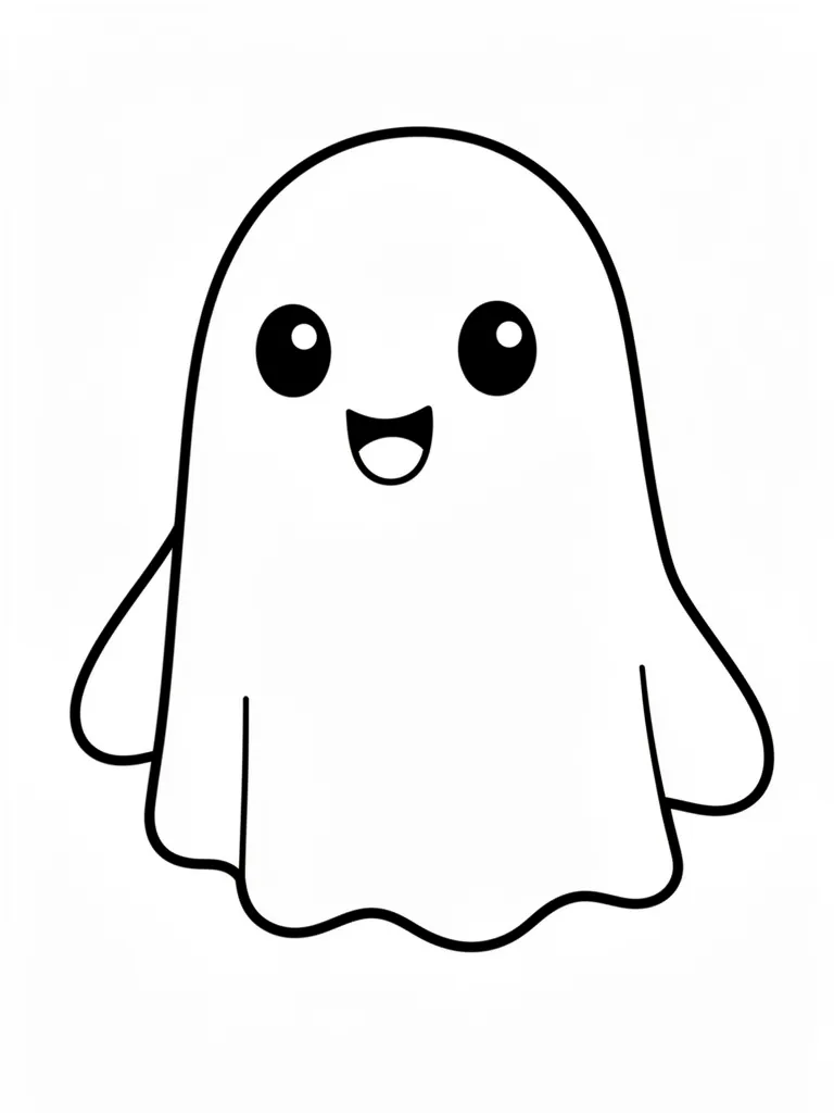 Coloriage Fantôme mignon Halloween facile à imprimer