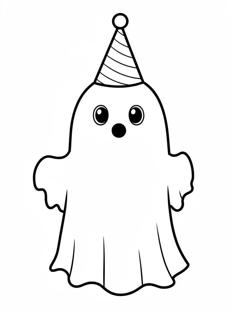 Coloriage Fantôme portant un chapeau détaillé – coloriage à imprimer gratuit